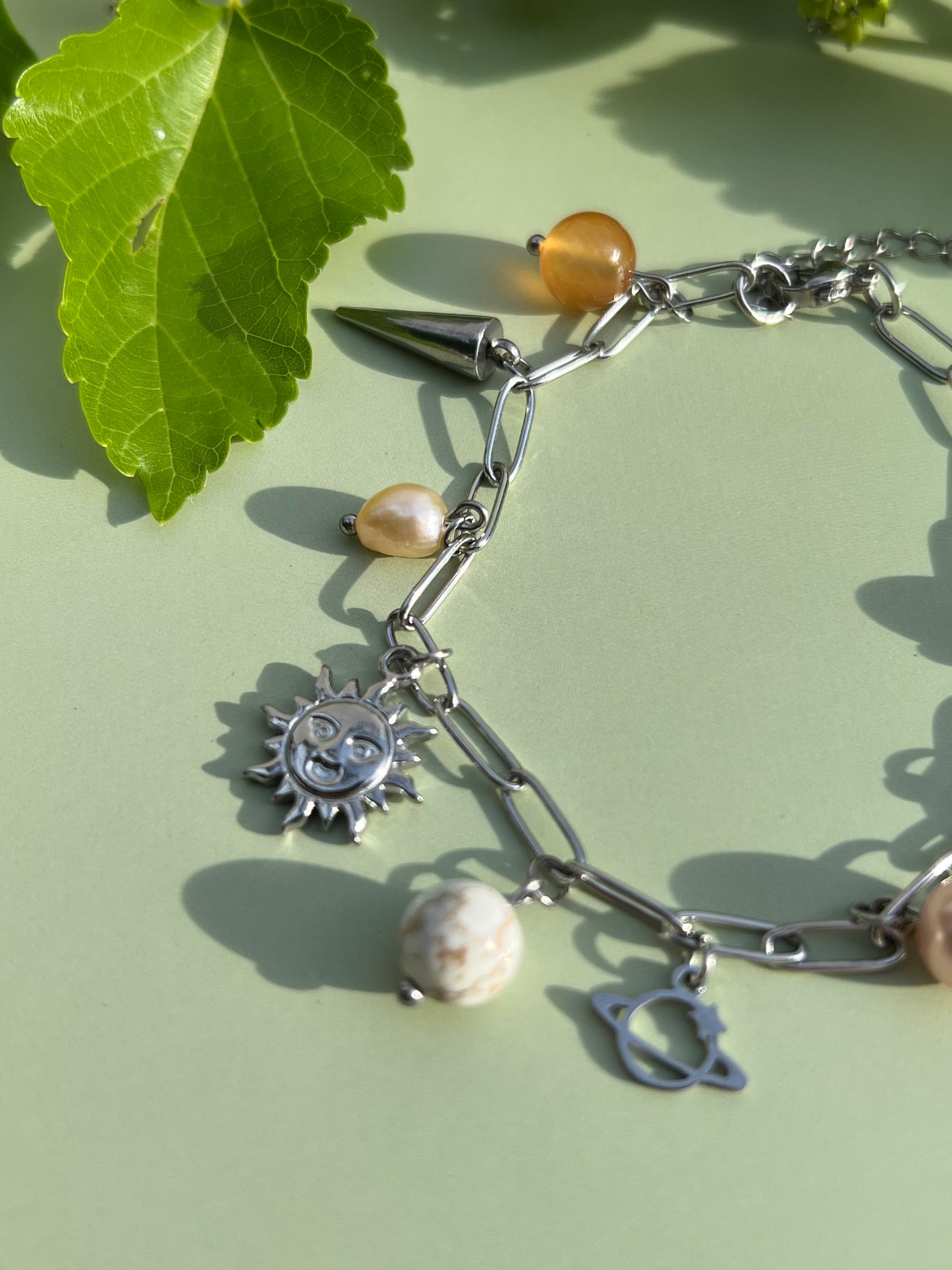 Celestial Lesbian Flag Inspired Charm Bracelet