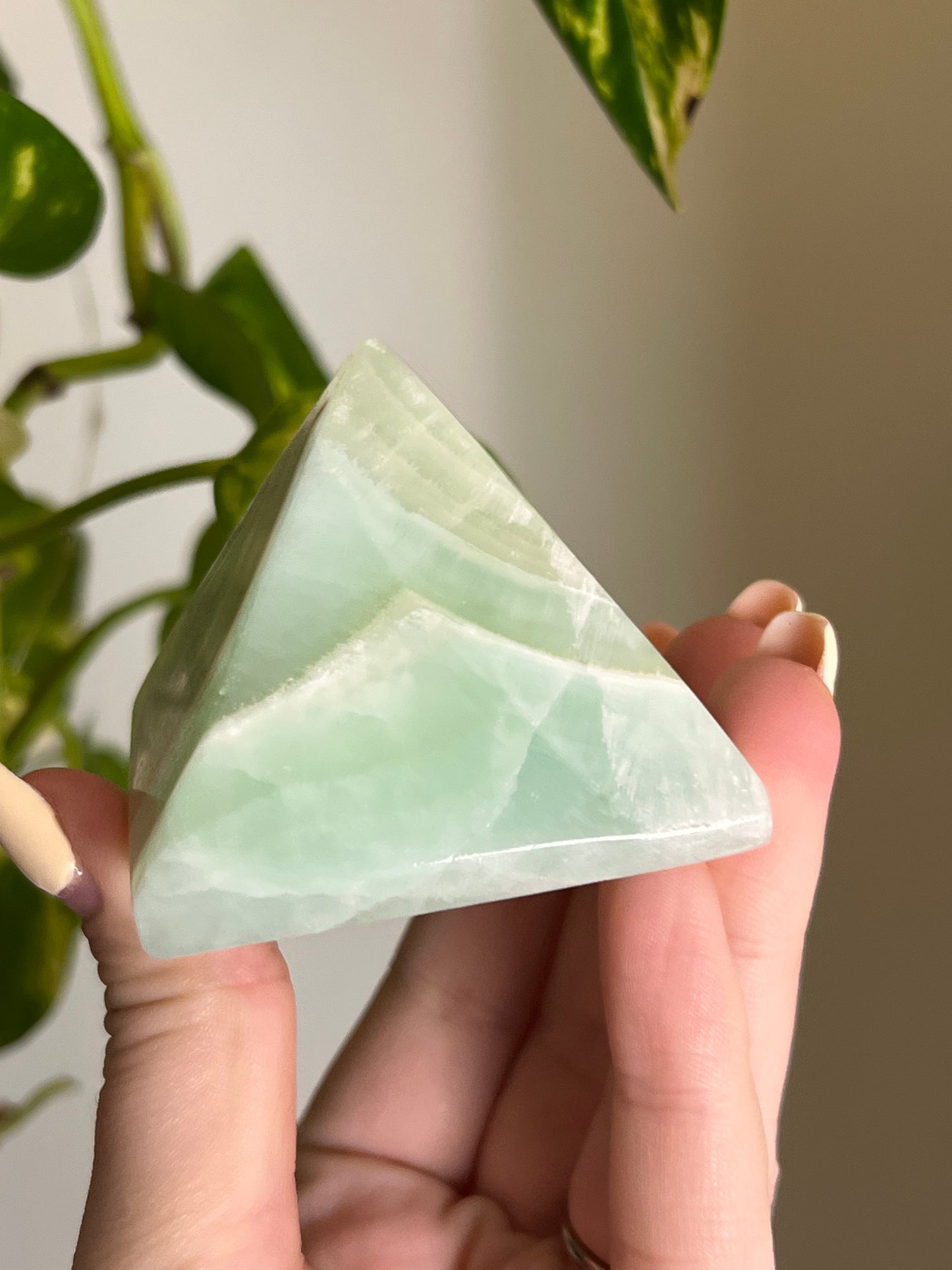 Pistachio Calcite Pyramid - J