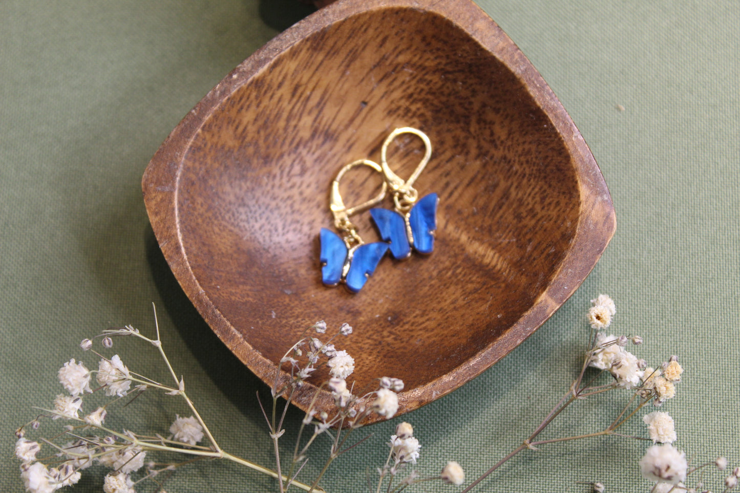 Cobalt Blue Butterfly Earrings