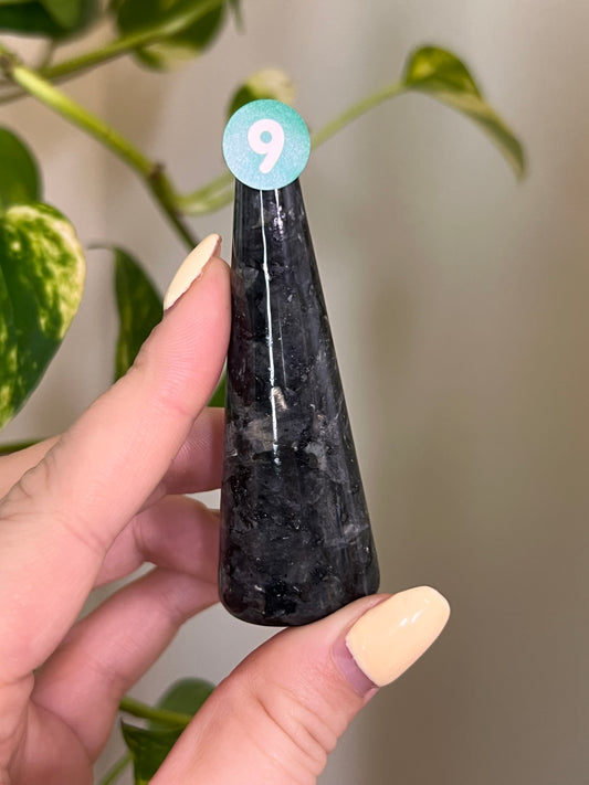 Flashy Larvikite Ring Holder - 9