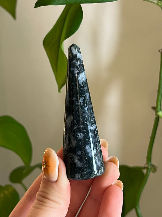 Moss Agate Ring Holder