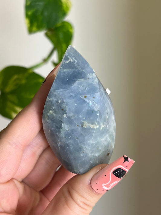 Blue Calcite Small Flame