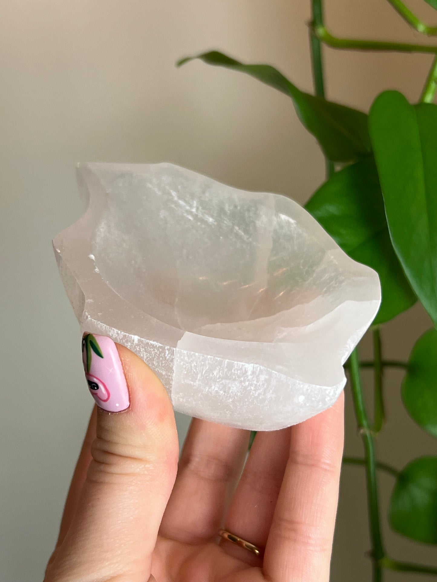 Selenite Satin Spar Leaf Bowl