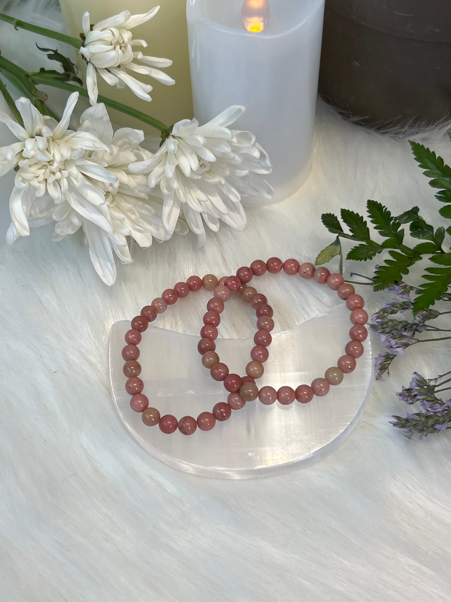 Pink Rhodonite 6mm Bracelet