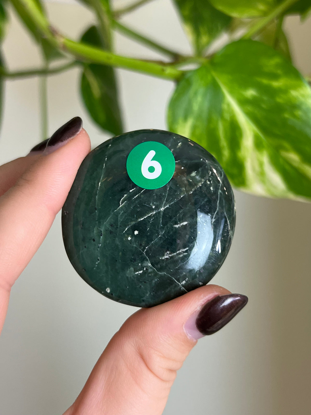 Moody Nephrite Jade Flat Stone - 6