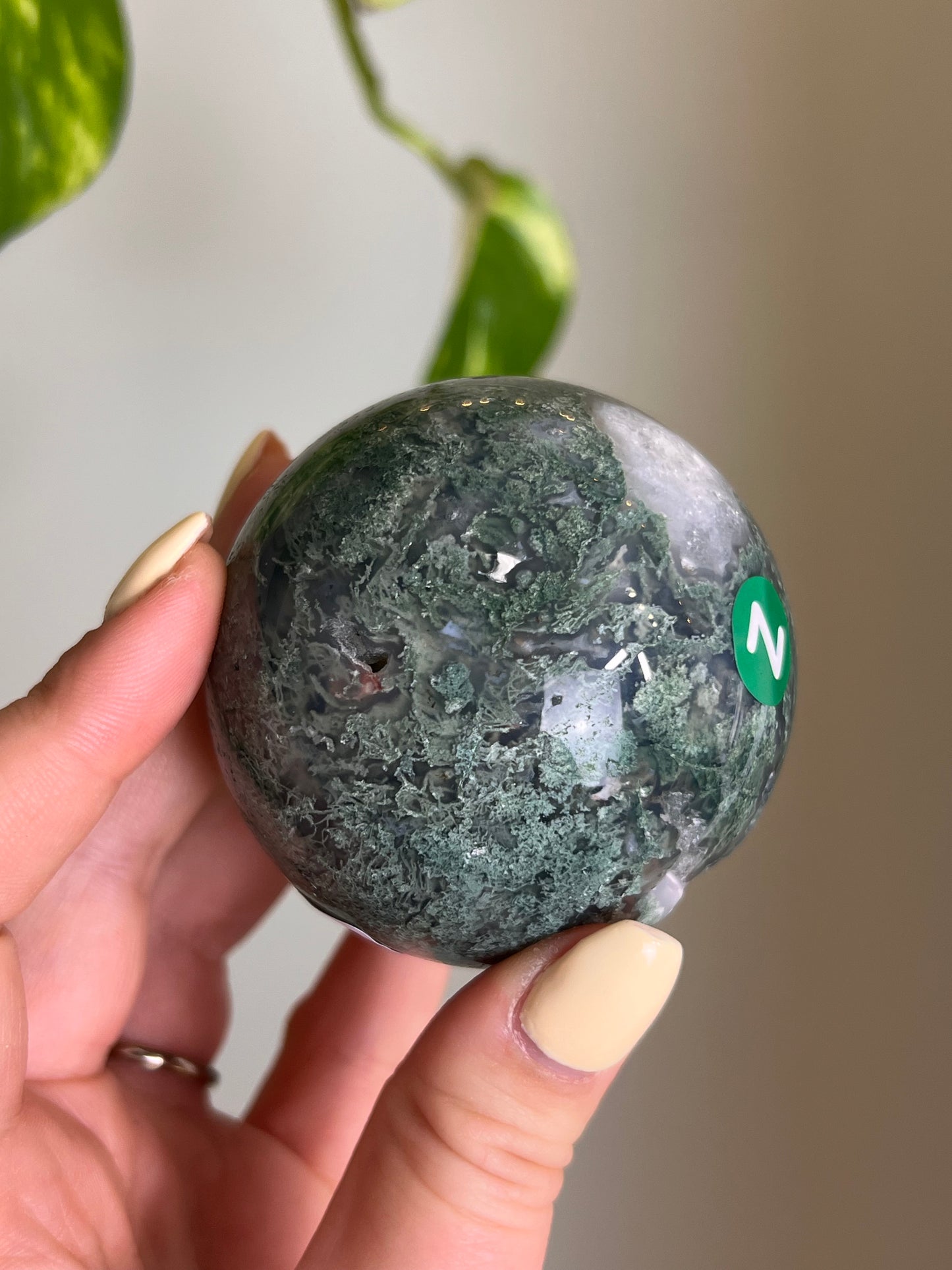 Moss Agate Druzy Sphere - Z