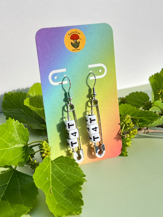 T4T Clear Quartz Pin Earrings