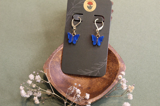 Cobalt Blue Butterfly Earrings