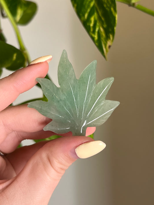Green Aventurine Leaf