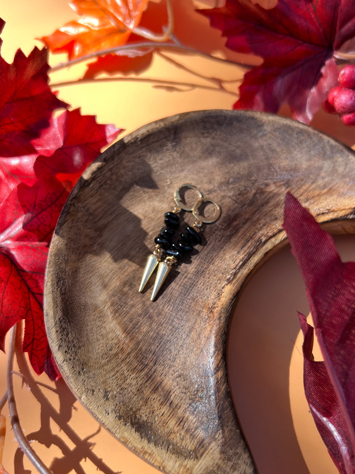 Protection Tourmaline Gold Earrings