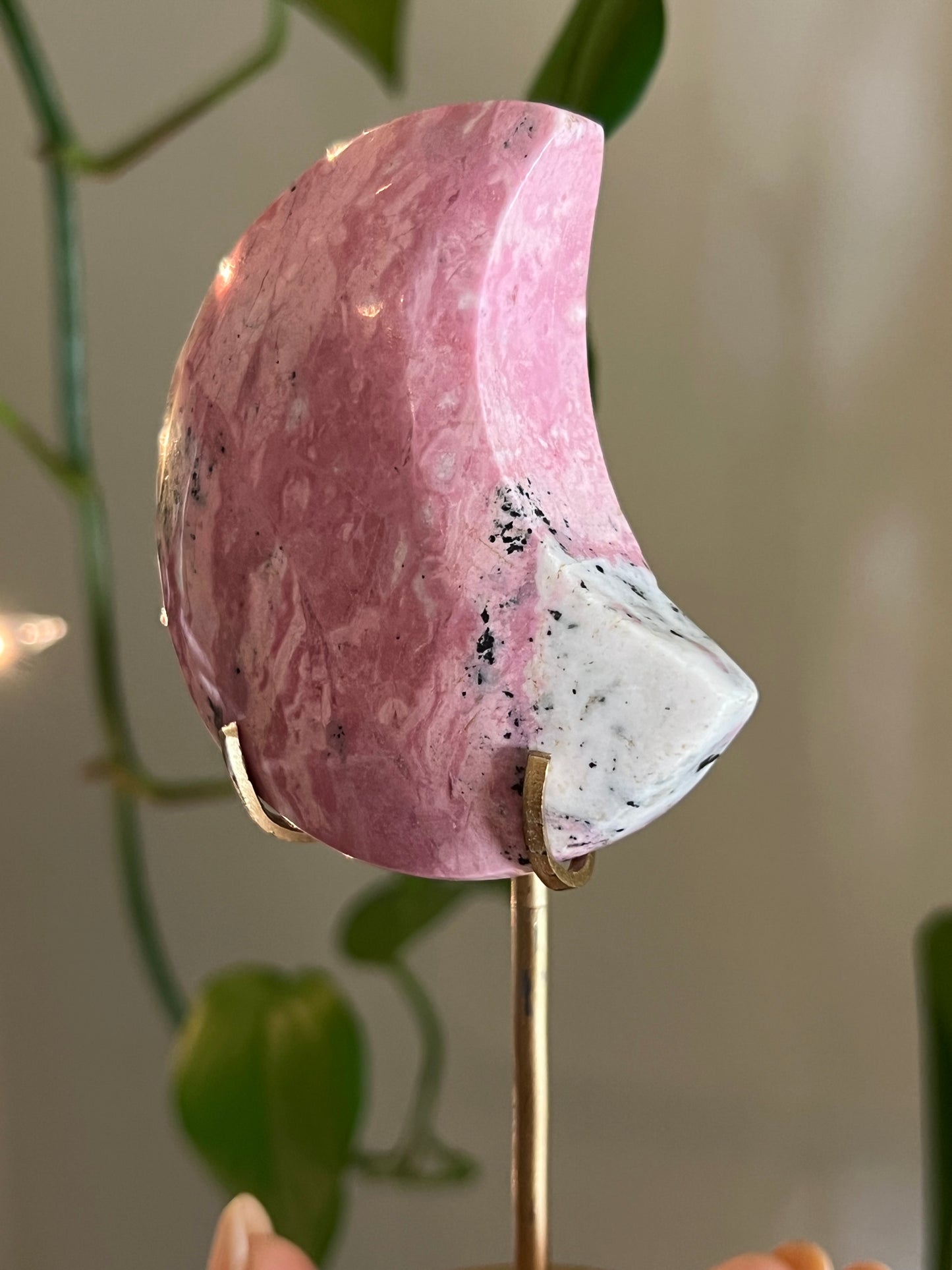 Peruvian Rhodonite Moon Stand - B