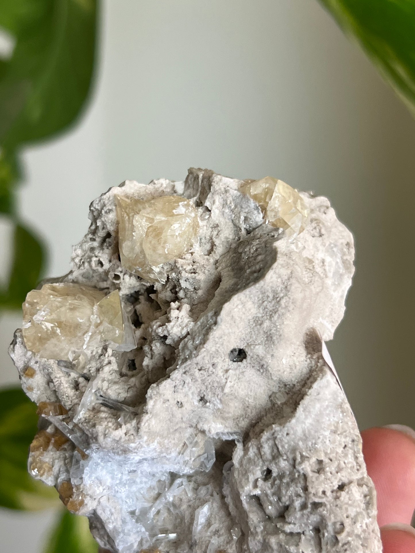 Deep Yellow Fluorite x Celestite Cluster * Rare