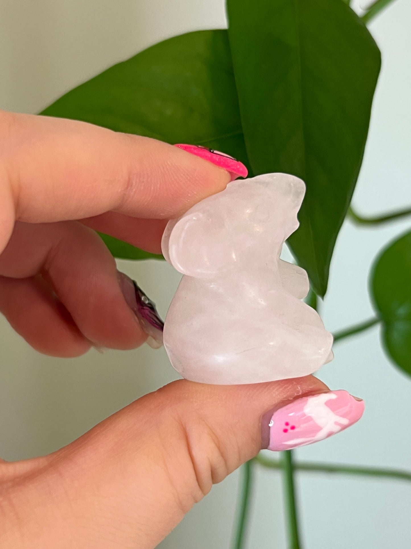 Rose Quartz Sitting Elephant