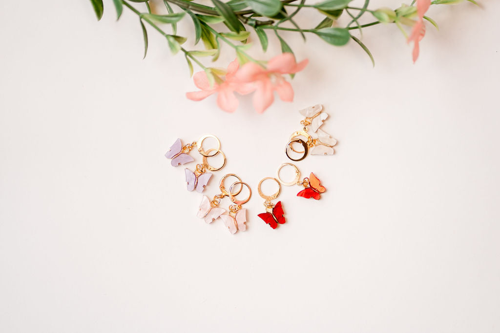 Red Butterfly Earrings