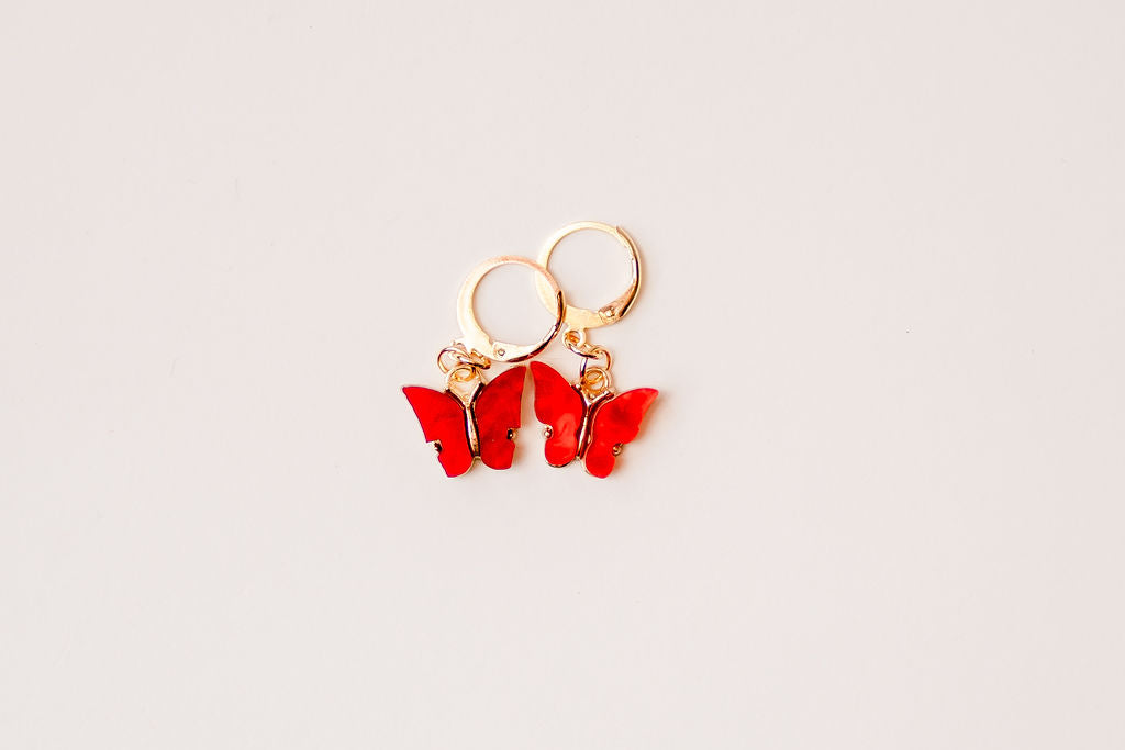 Red Butterfly Earrings