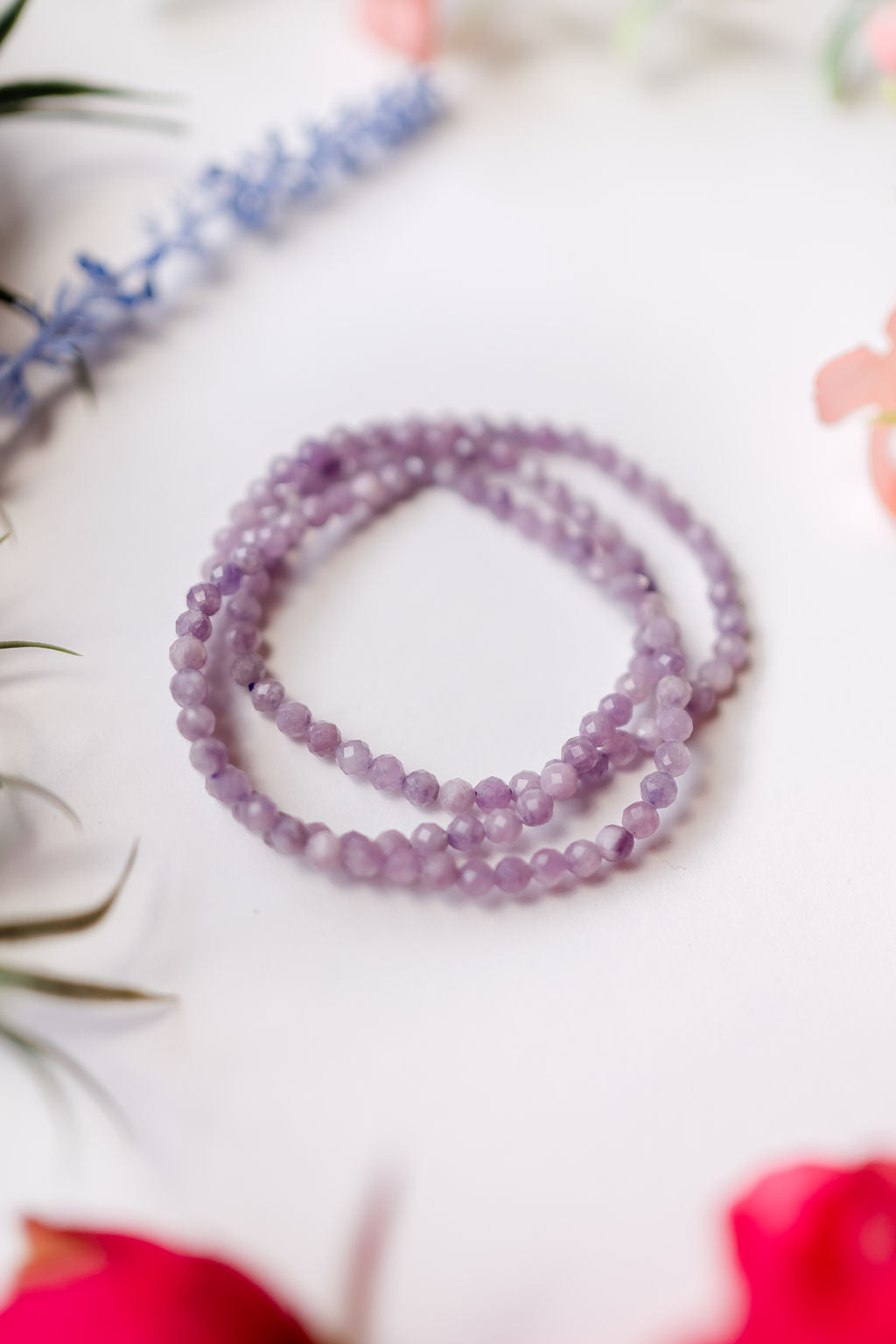 Lepidolite Faceted 4mm Bracelet