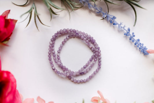 Lepidolite Faceted 4mm Bracelet