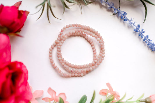 Pink Opal Faceted 4mm Bracelet