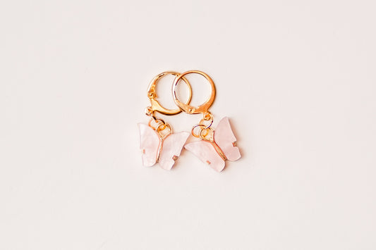 Pink Butterfly Earrings