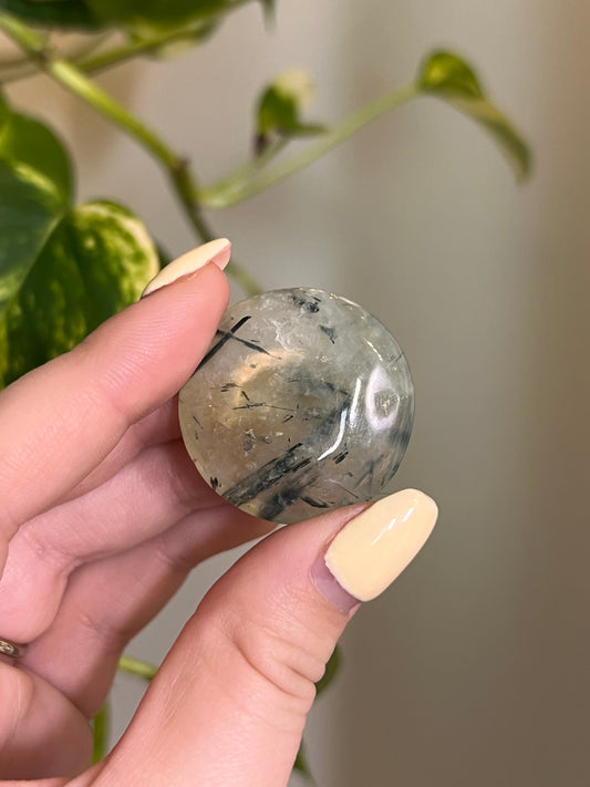 Prehnite With Epidote Button