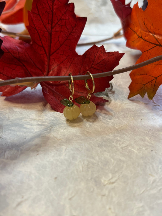 Yellow Aventurine Pumpkin Earrings