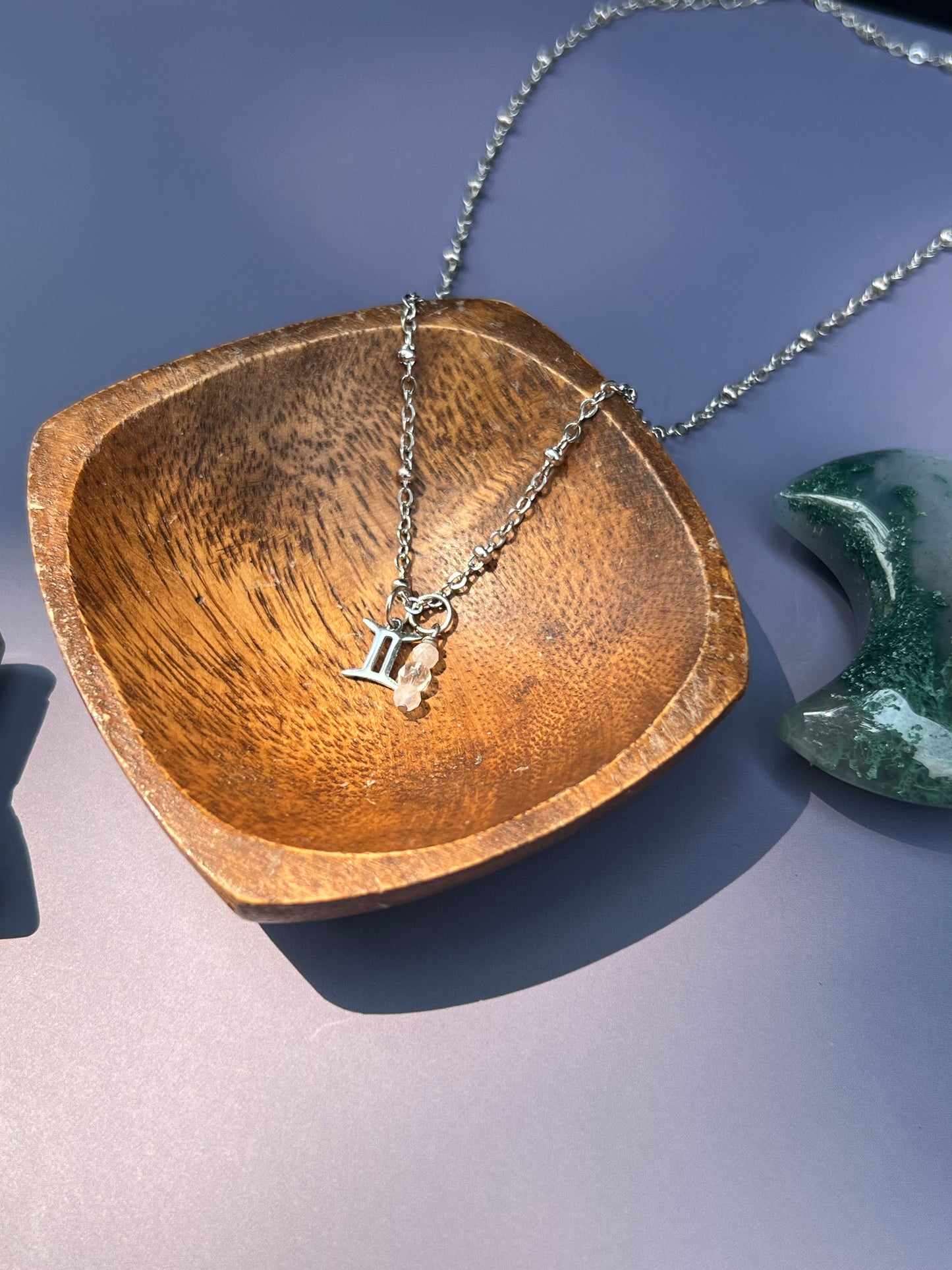 Gemini - Zodiac Sign Gemstone Silver Necklace