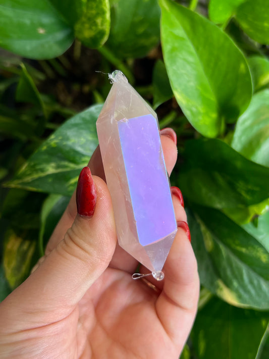 Rose Aura Quartz Double Terminated Point - Small