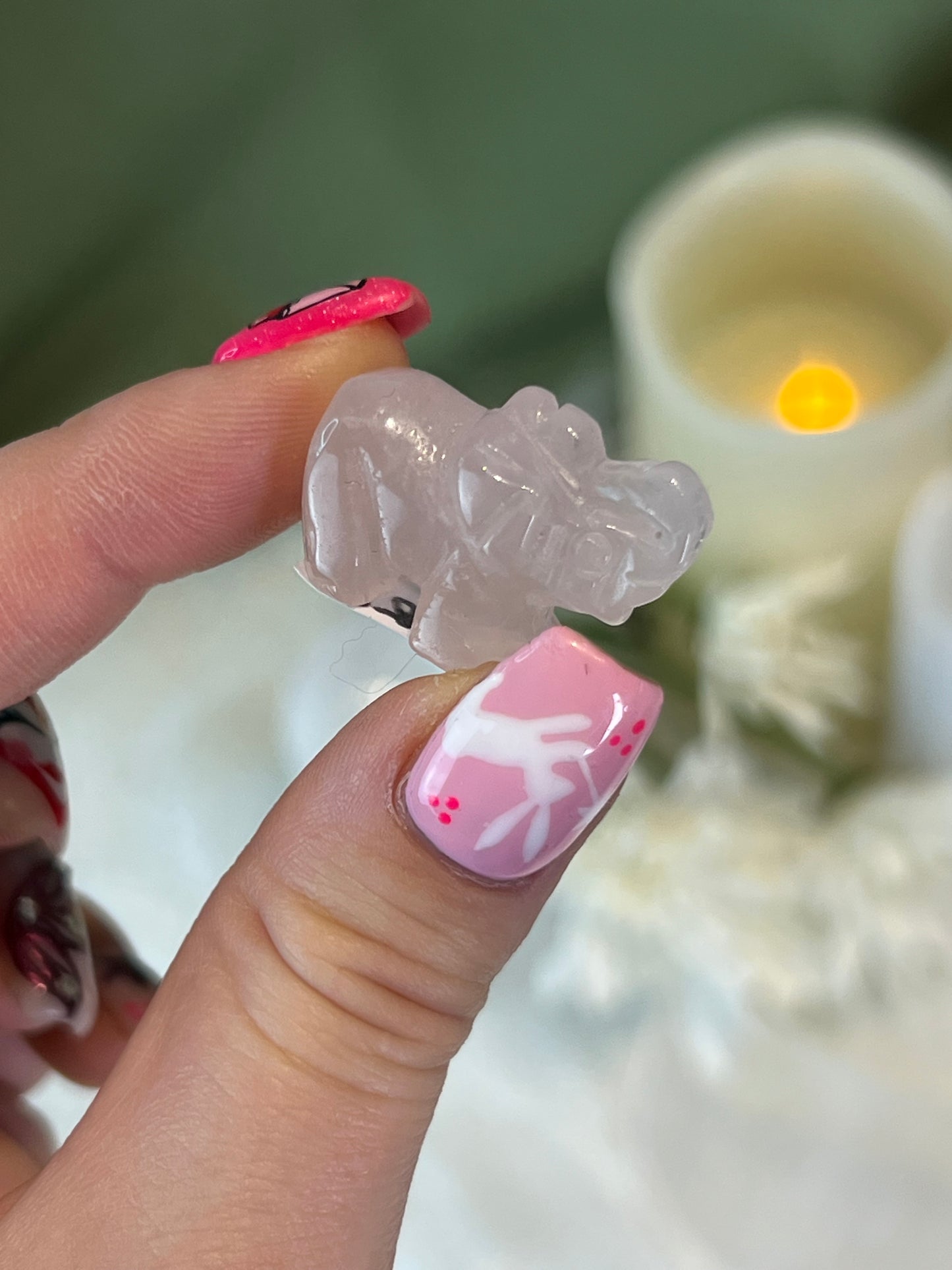 Rose Quartz Small Elephant