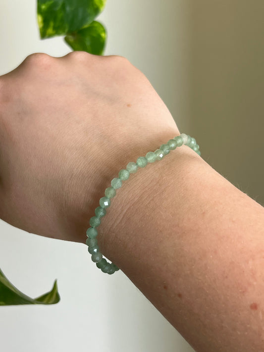 4mm Green Aventurine Faceted Bracelet