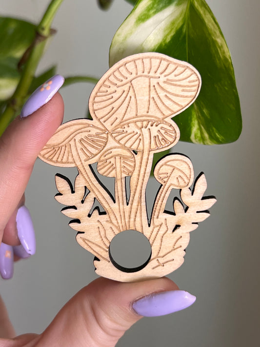 Mushroom Greenery Wooden Sphere Stand