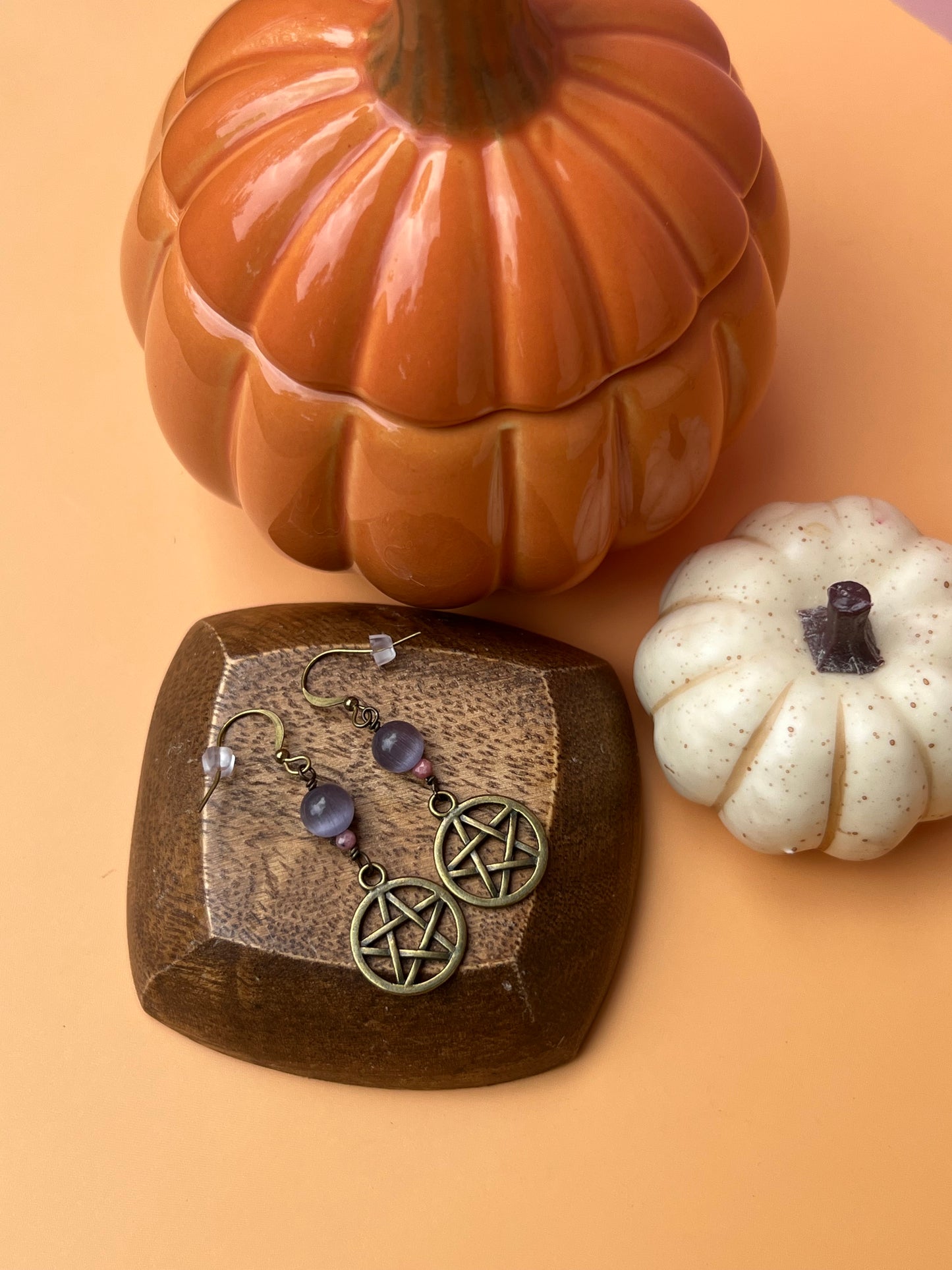 Lavender Pentacle of Life Earrings