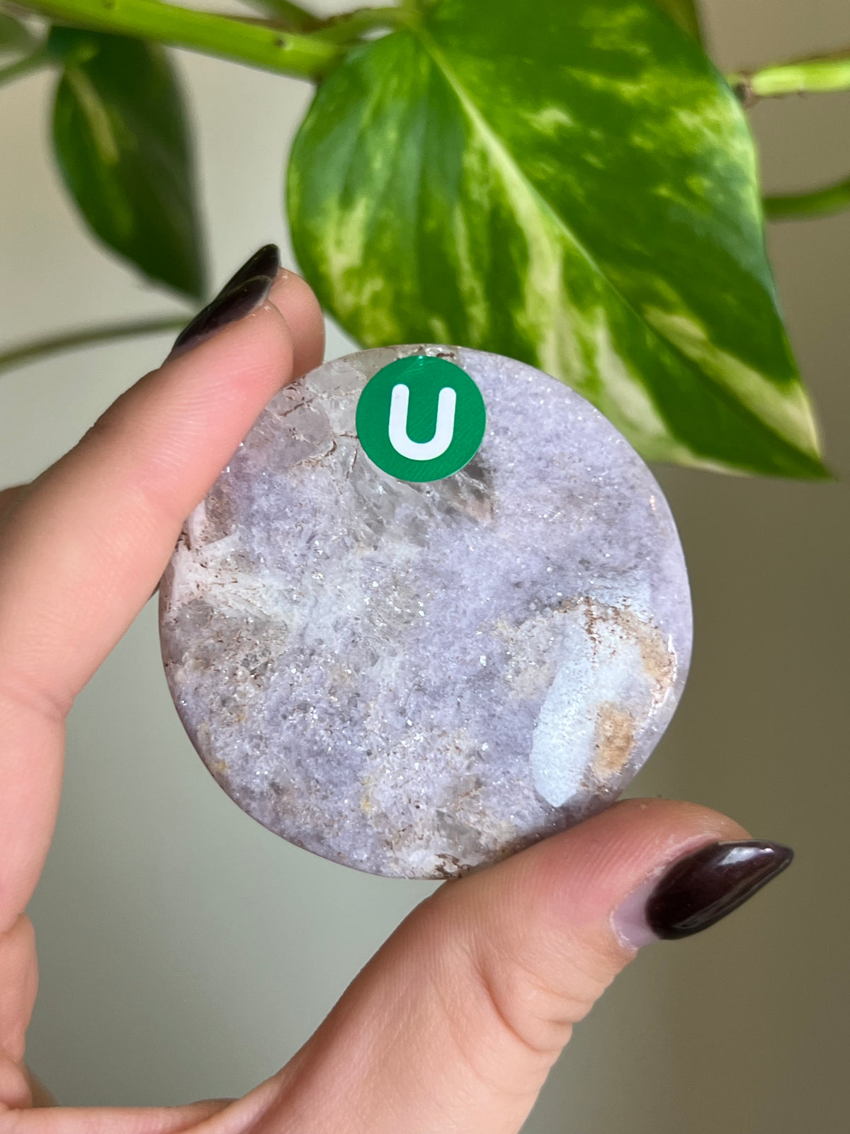Lavender Lepidolite Flat Stone - U