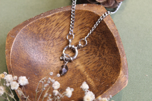 Smoky Quartz Faceted Dainty Necklace