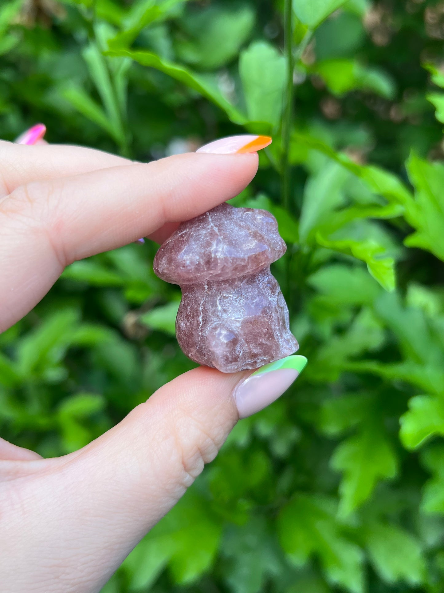 Strawberry Quartz Fairy Mushroom House