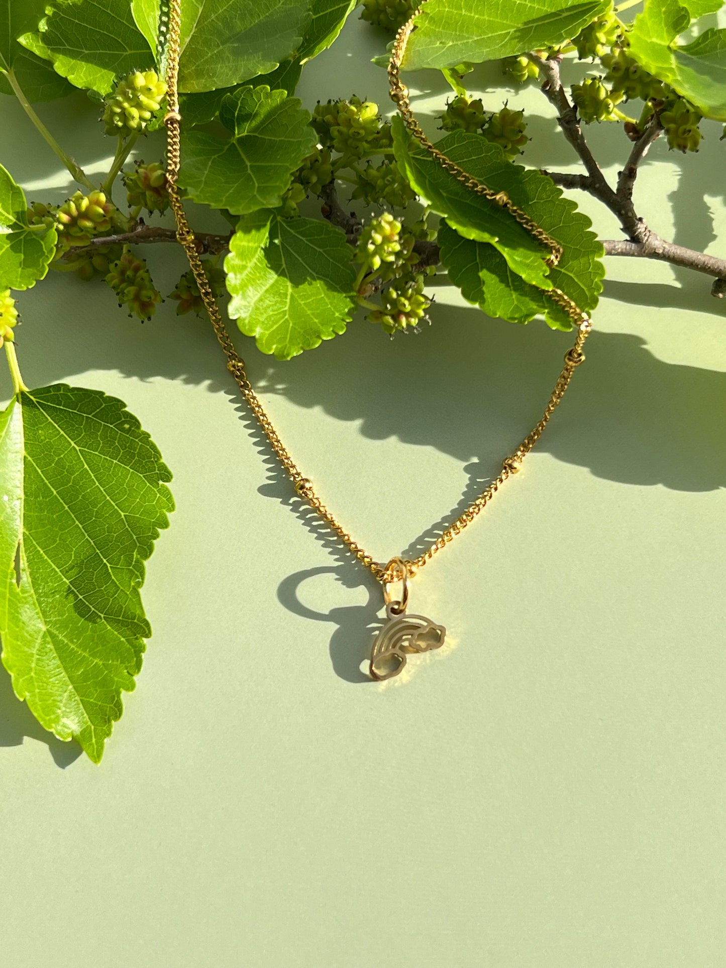 Dainty Gold Rainbow Necklace