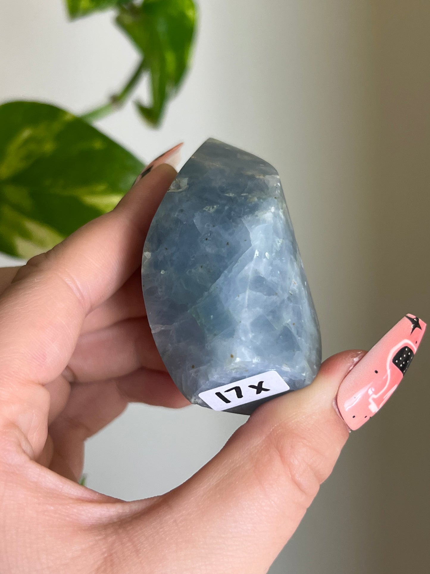 Blue Calcite Small Flame