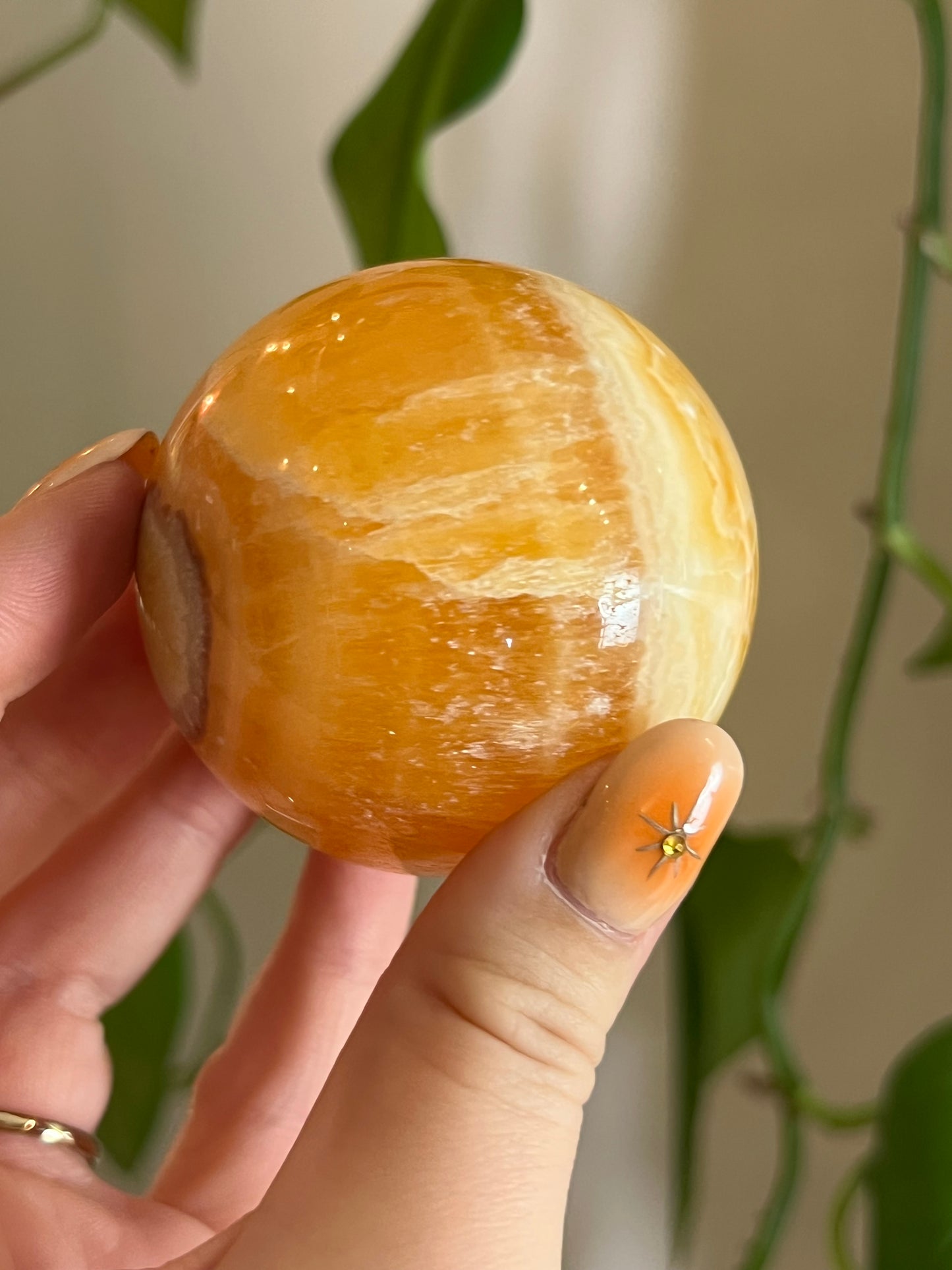 Orange Calcite Sphere M