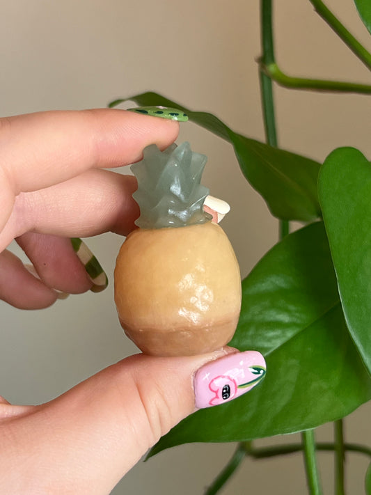 Yellow Calcite & Green Aventurine Pineapple