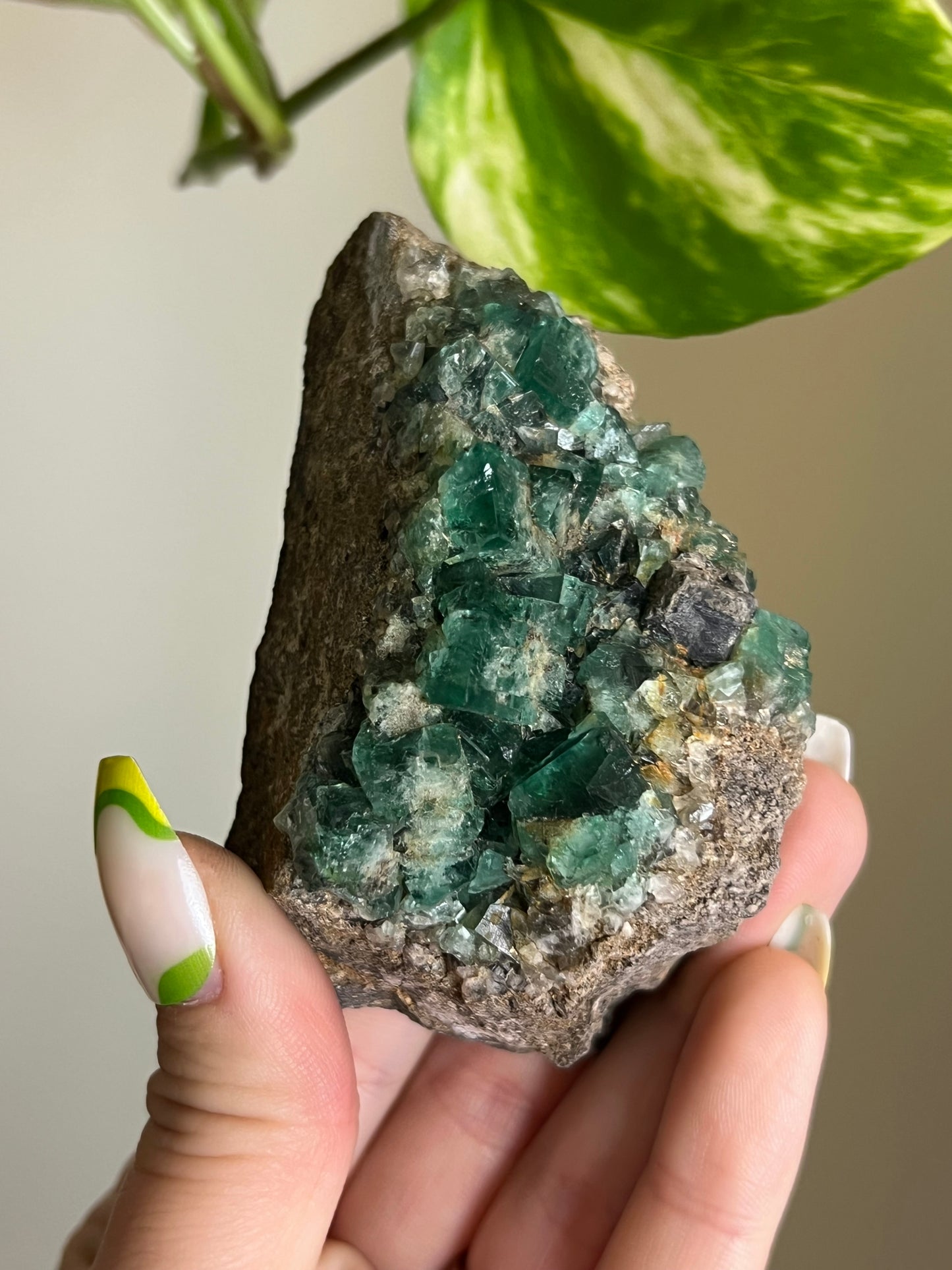Green Cubic Fluorite Cluster - 4