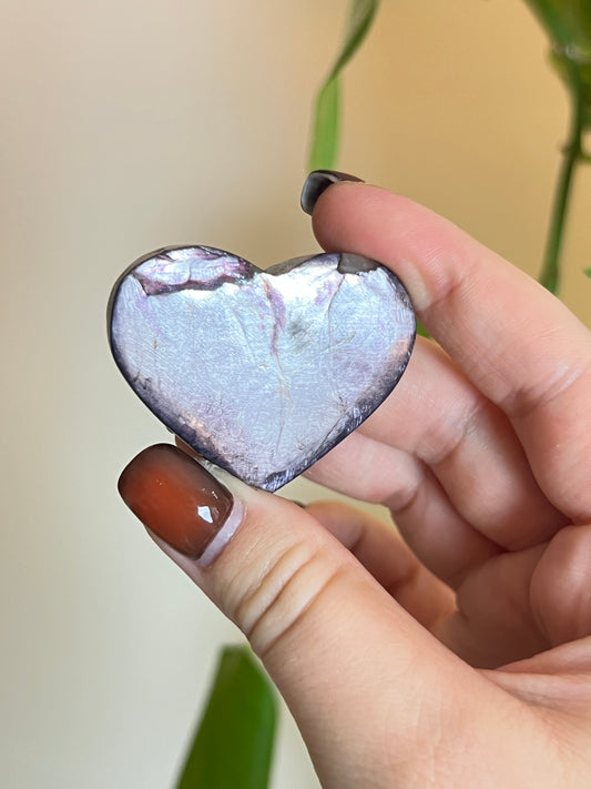 Flashy Lepidolite Heart - Medium