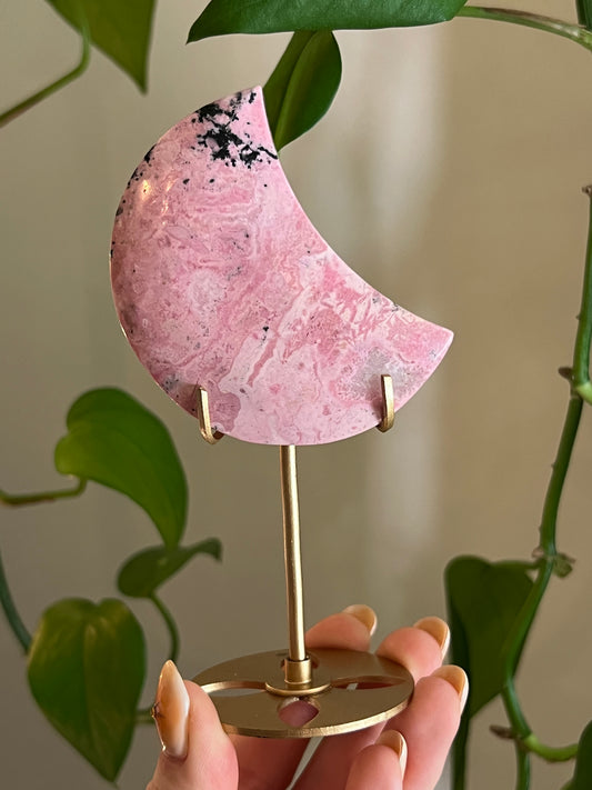 Peruvian Rhodonite Moon Stand - K