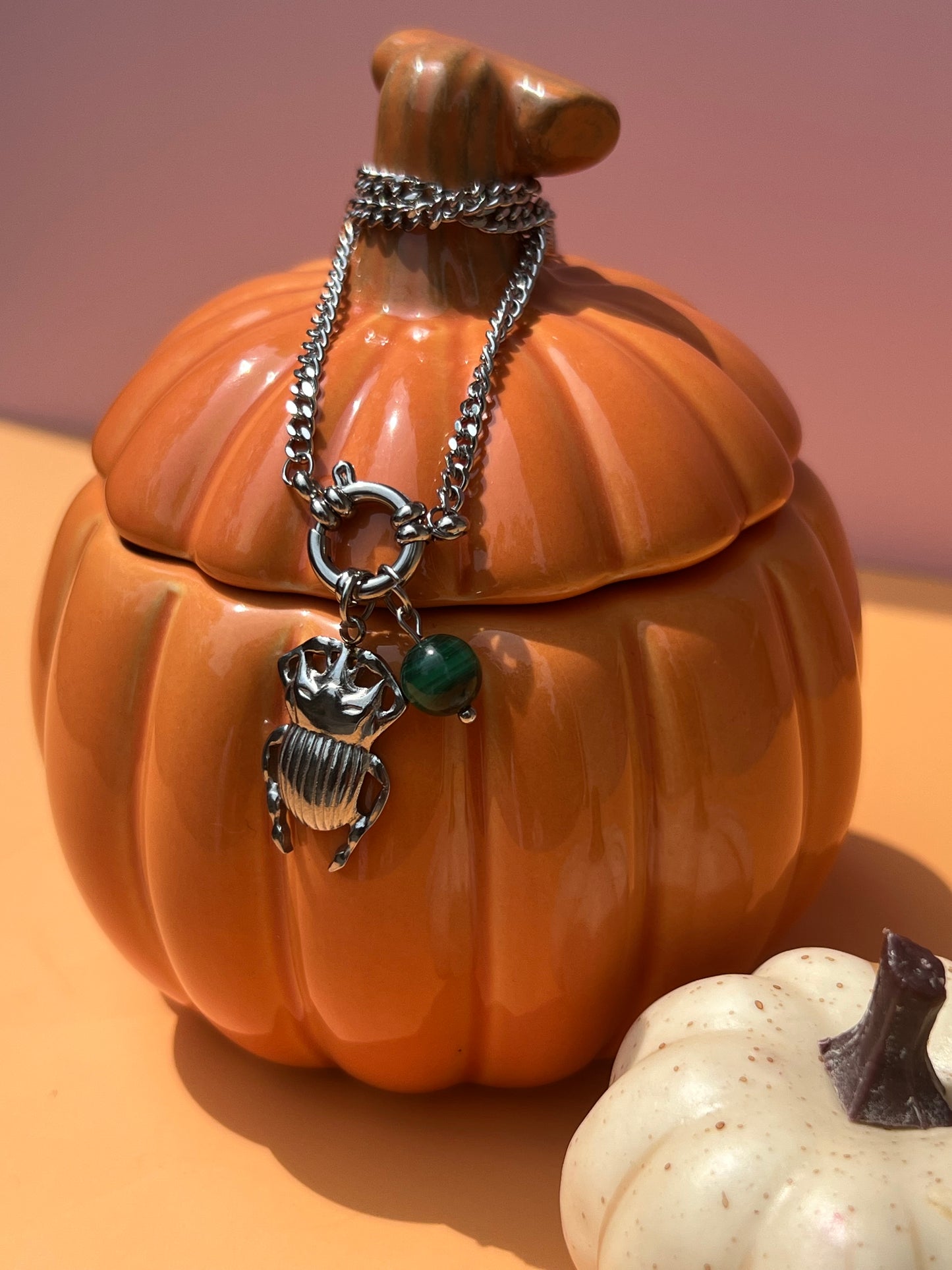Beetle Baby Malachite Necklace 🪲