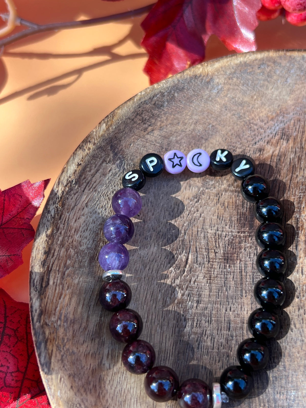 Spooky Amethyst Garnet and Tourmaline Bracelet
