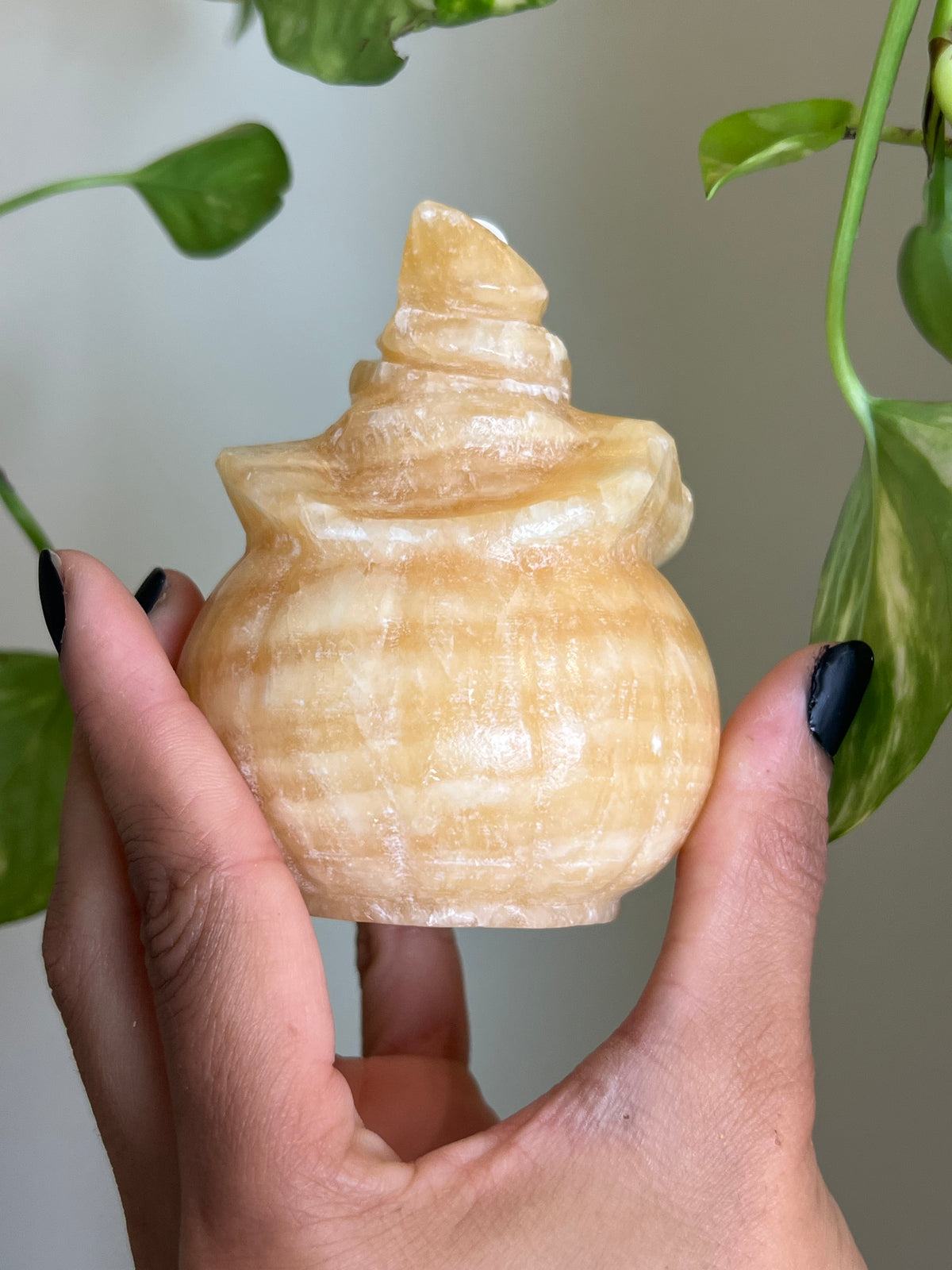 Orange Calcite Large Jack-O-Lantern - D