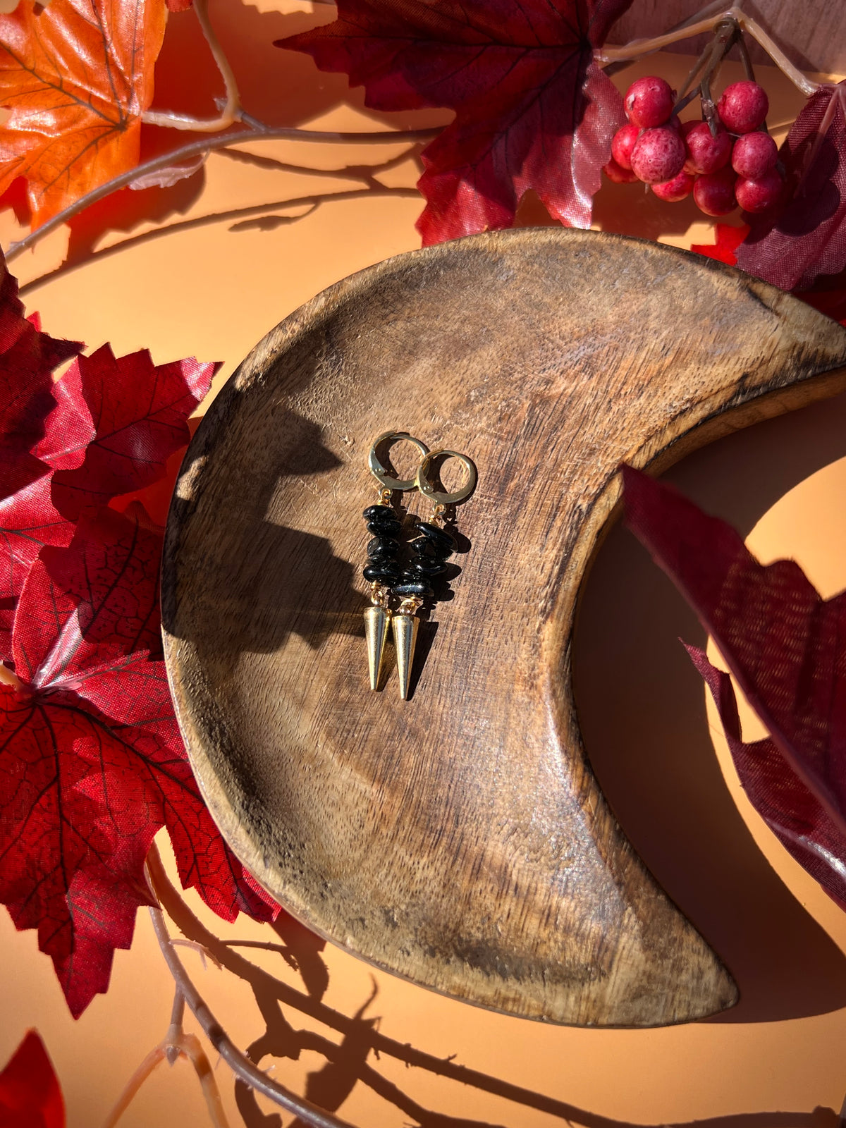 Protection Tourmaline Gold Earrings