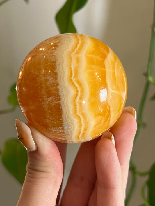 Orange Calcite Sphere A