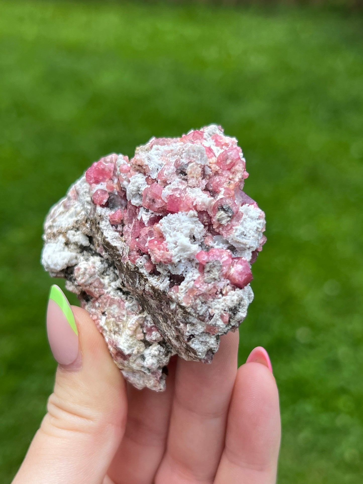 Pink Garnet on Matrix