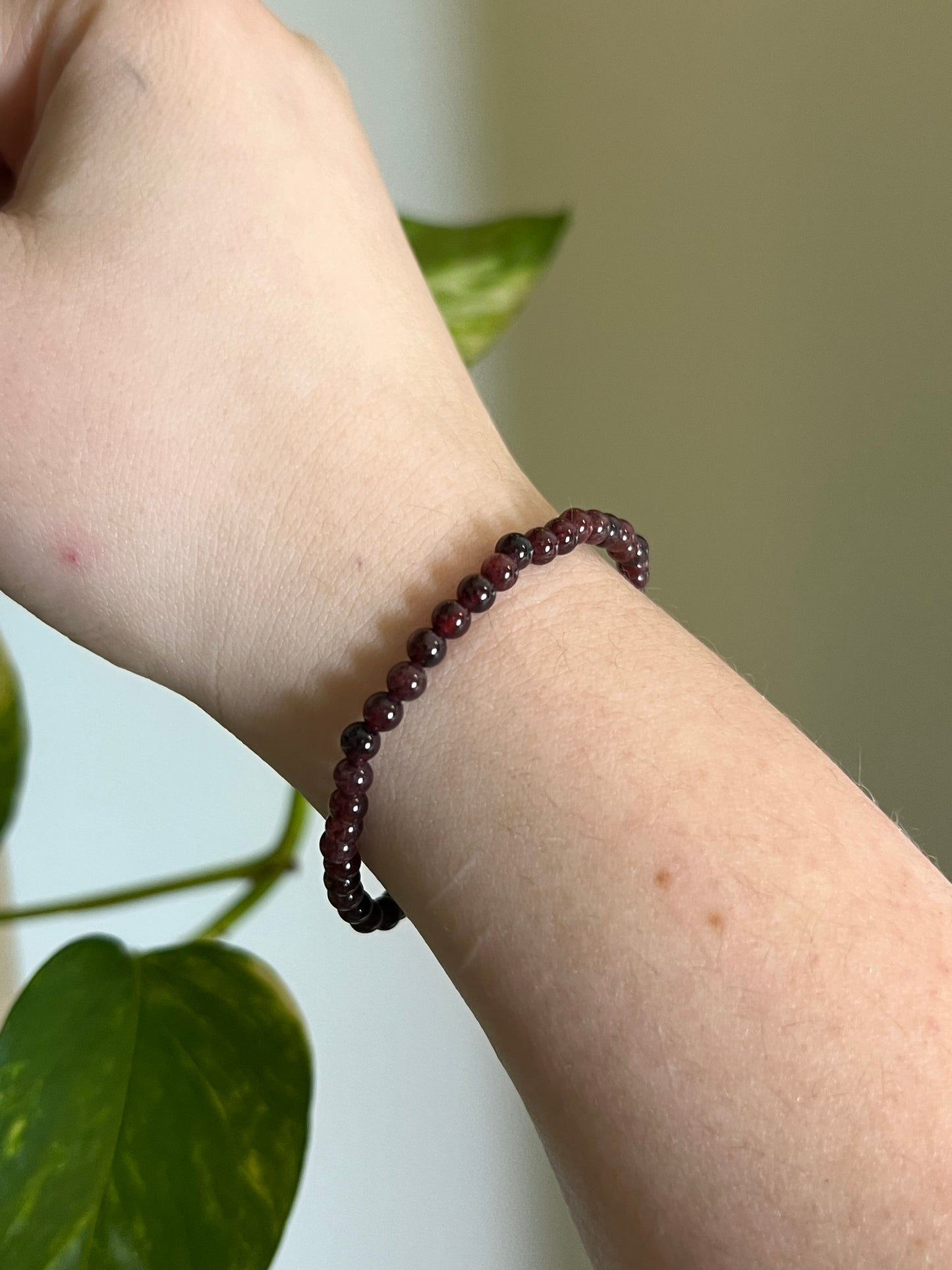 4mm Red Garnet Bracelet