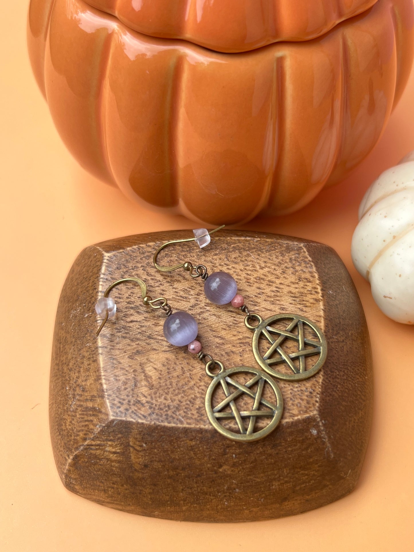 Lavender Pentacle of Life Earrings