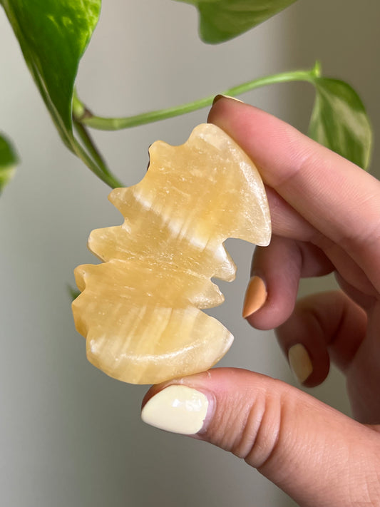 Orange Calcite 3D Bat